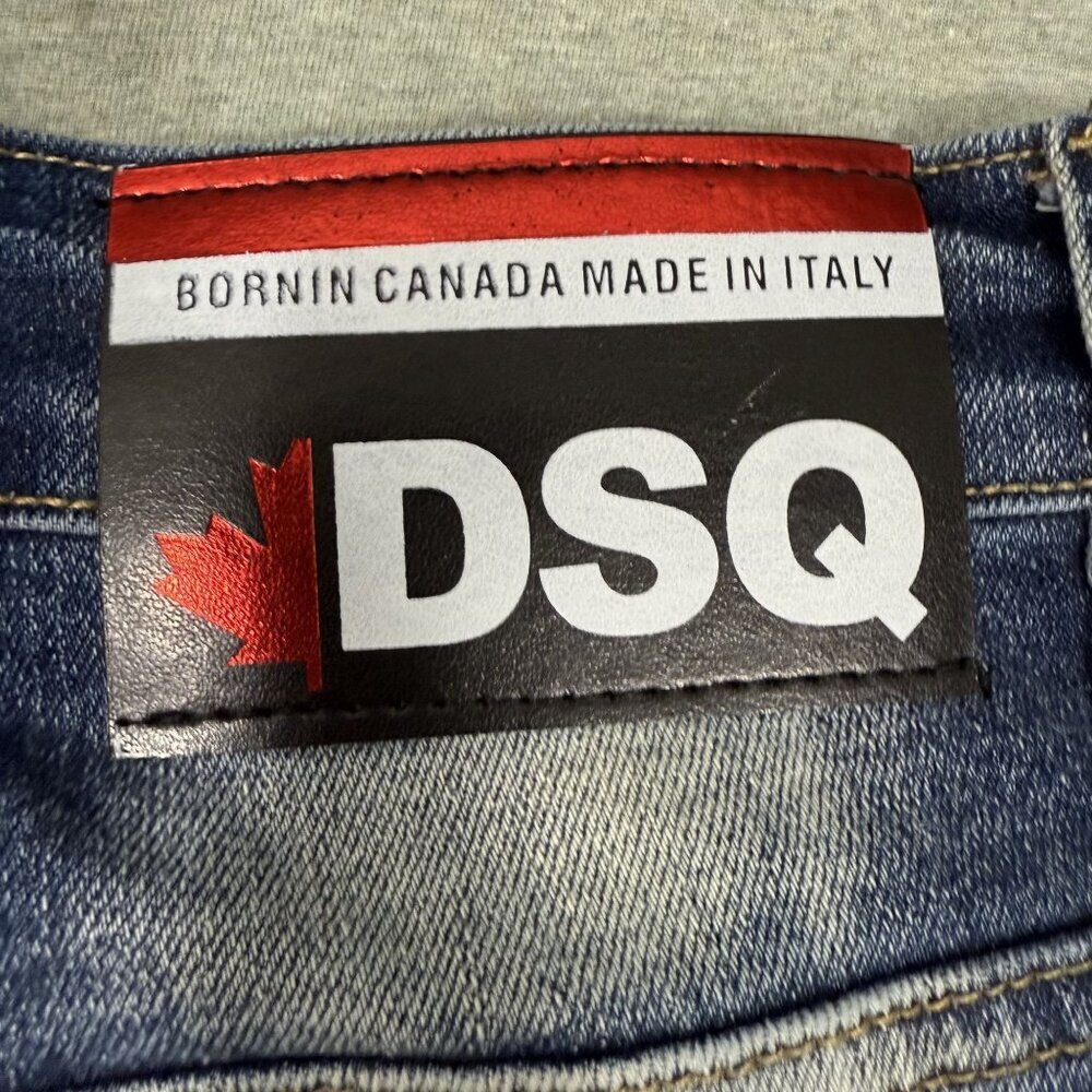 DSQUARED2 Icon All Over Print Jean Slim Distressed Paint Splatter Mens Sz 30X28 - Picture 6 of 9